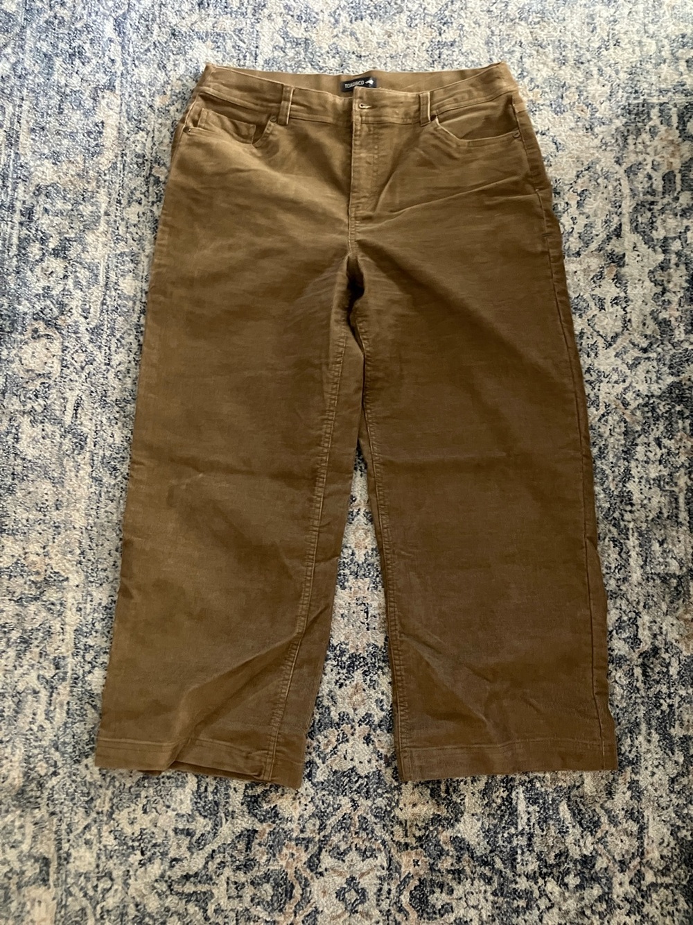 Toad&Co Men's Olive Brown Corduroy Straight-Leg Pants